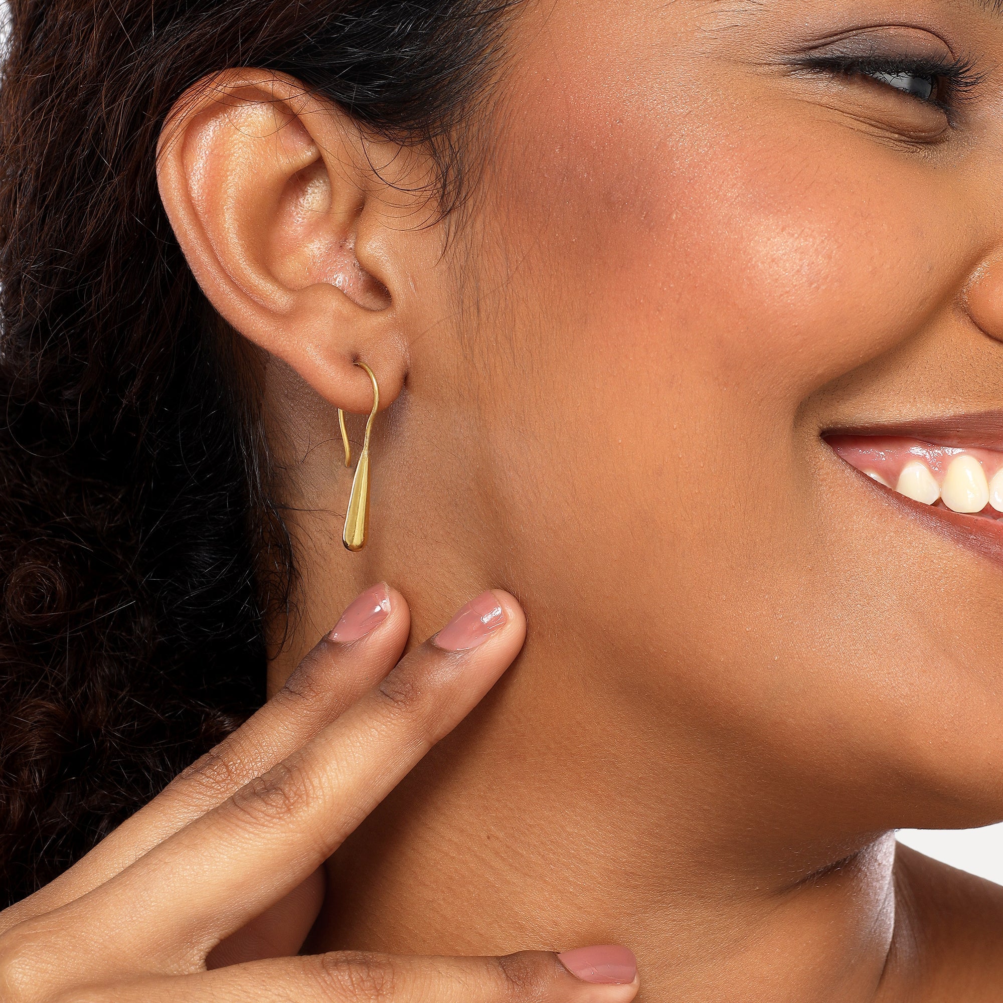 Kate Yellow Gold Plated Fix Hanger Drop Earrings
