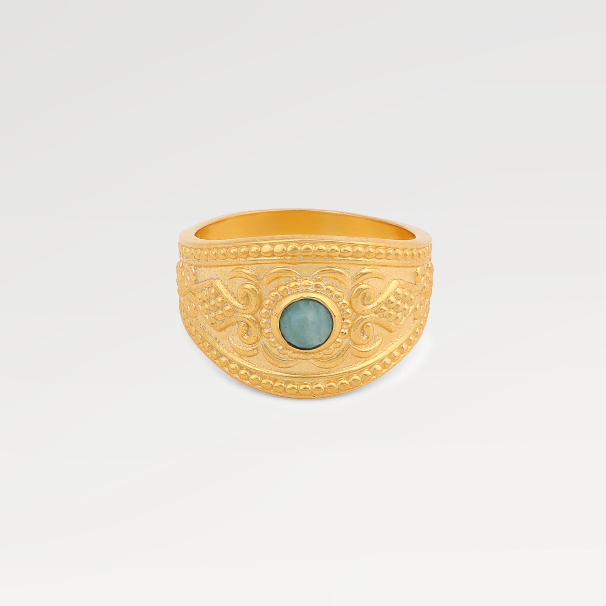 Lily Gold Plated Amazonite Elegant Ring