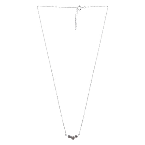 Ara Sterling Silver White Cubic Zirconia Necklace