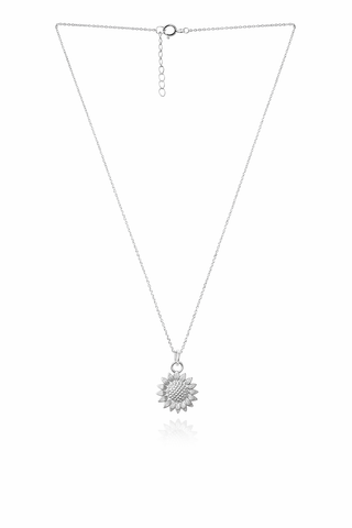 Ava Silver Sun Flower Necklace