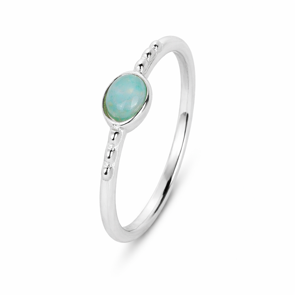 Anna Sterling Silver Oval Amazonite Ring