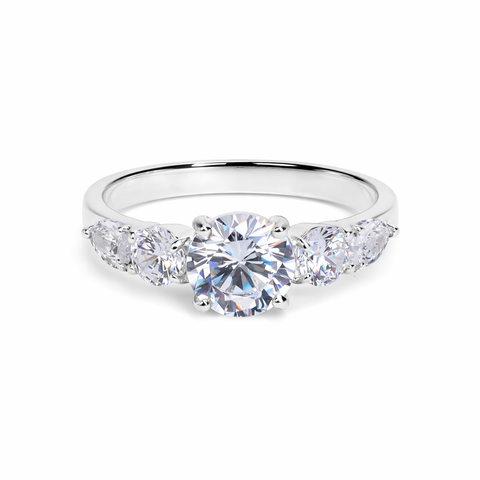 Pia Silver Diamond Adjustable Ring