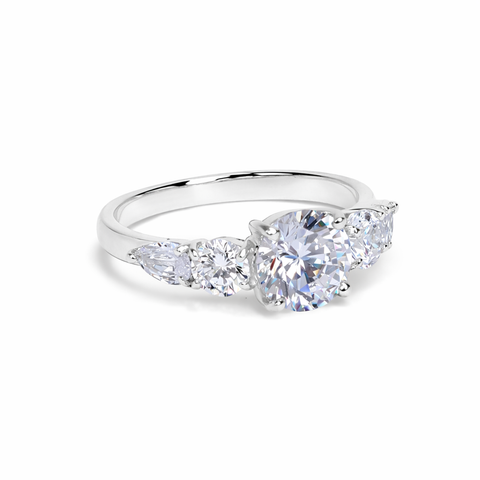 Pia Silver Diamond Adjustable Ring