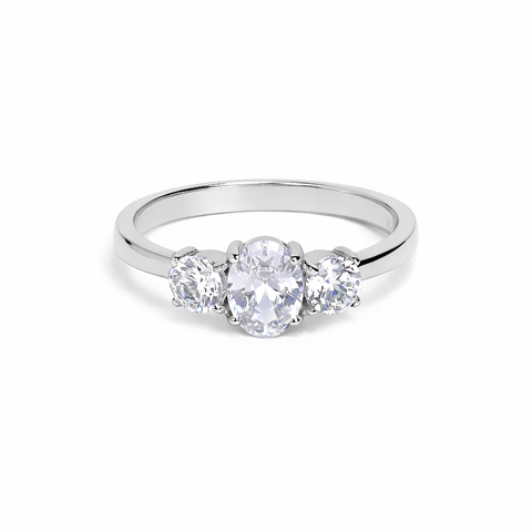 Lyn Silver Diamond Adjustable Ring