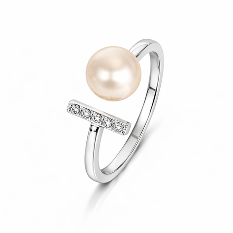 Poi Silver Pearl Adjustable Ring