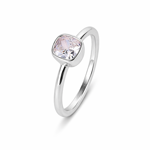 Ava Silver Zirconia Adjustable Ring