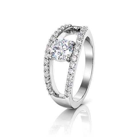 Kit Silver Diamond Adjustable Ring