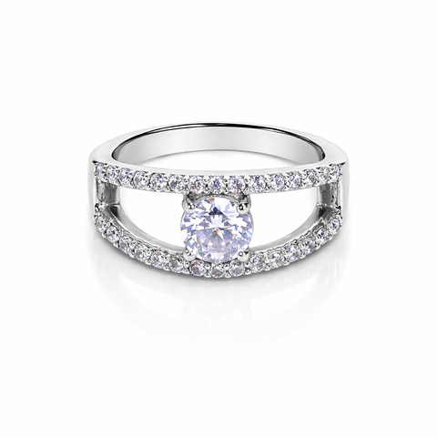 Kit Silver Diamond Adjustable Ring