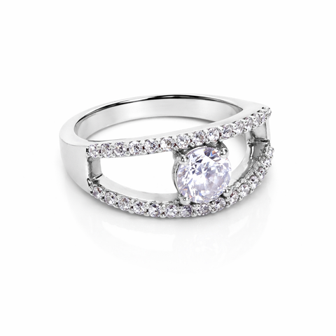 Kit Silver Diamond Adjustable Ring