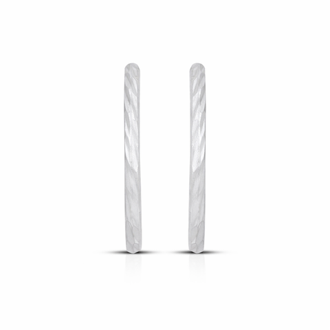 Indy Sterling Silver Diamond Cut Hoop Earrings