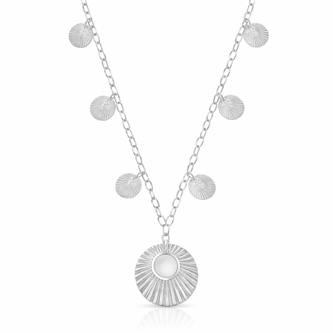 Samira Sterling Silver Coin Quartz Necklace