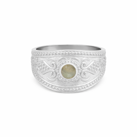 Rumi Sterling Silver Labradorite Elegant Ring