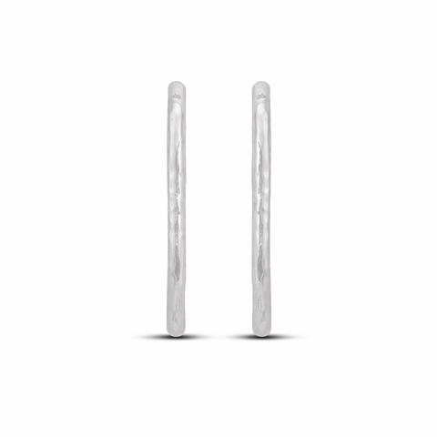 Isha Sterling Silver Oval Huggies Earrings