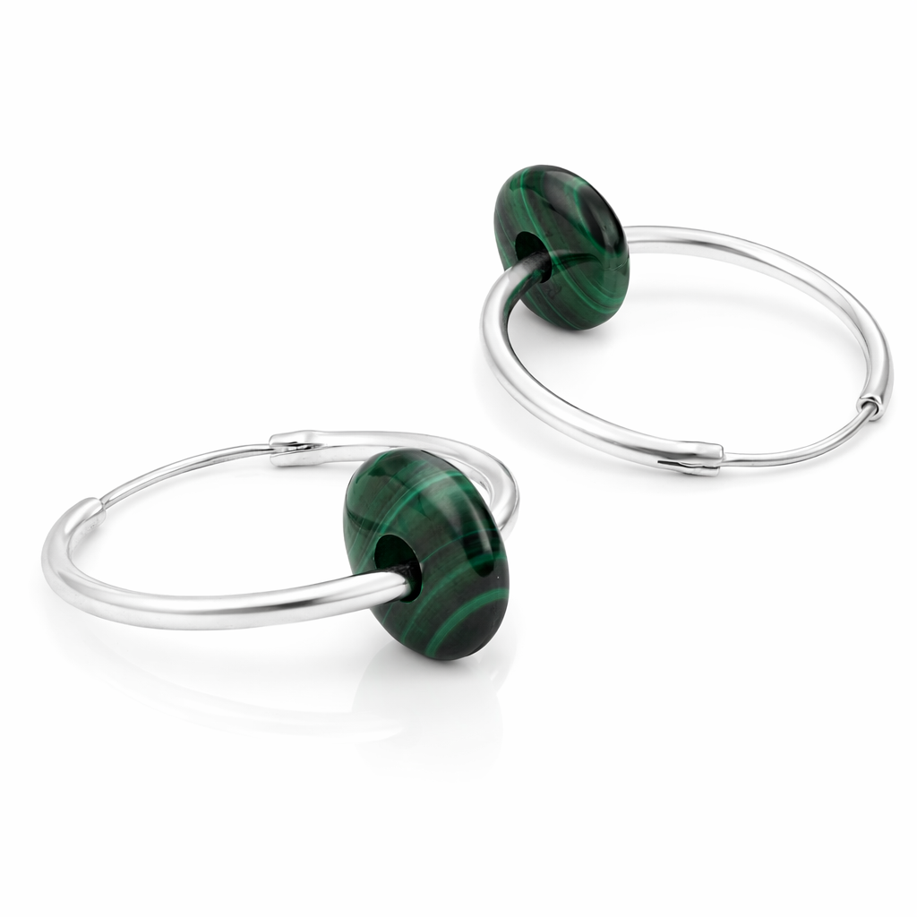 Rina Sterling Silver Malachite Earrings