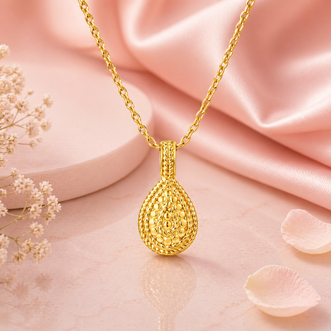 Jia Silver Embossed Necklace