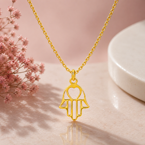 Zoe Silver Hamsa Necklace