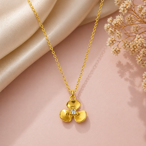 Aria Silver Floral Necklace