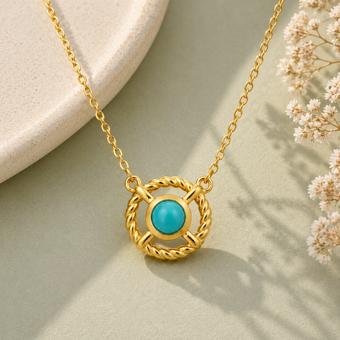 Lily Silver Turquoise Necklace