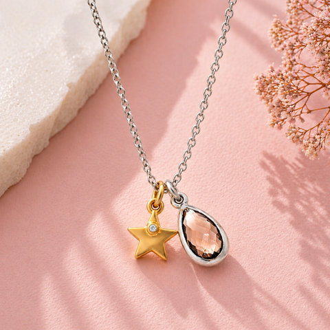 Uma Two Tone Star Leaf Necklace