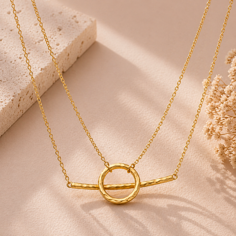 Sia Silver Hammered Necklace