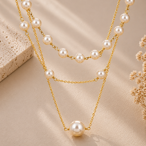 Miri Silver Pearl Necklace