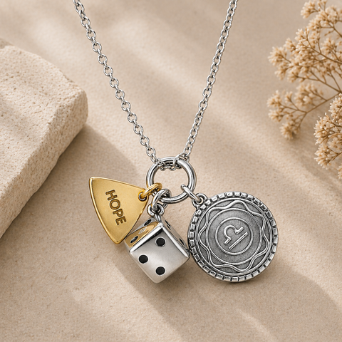 Loi Two Tone Libra Zodiac Necklace