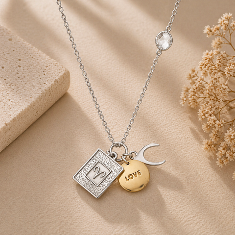 Tara Two Tone Aries Zodiac Necklace