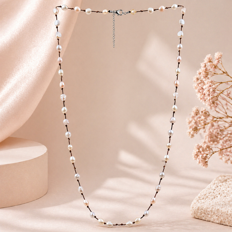Ella Silver Pearl Necklace