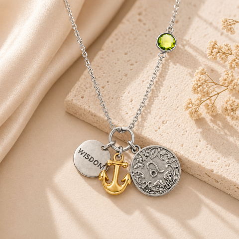 Tia Two Tone Leo Zodiac Necklace