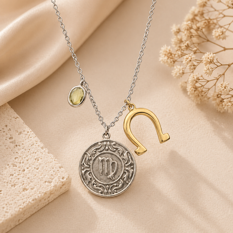 Mia Silver Two Tone Zodiac Necklace
