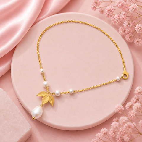Ema Silver Pearl Necklace