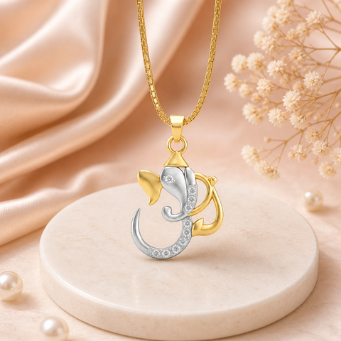 Axto Two Tone Ganesh Necklace