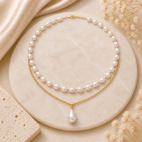 Zoya Silver Pearl Necklace