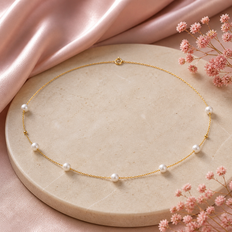 Joe Silver Pearl Necklace