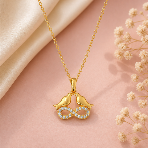 Cera Silver Zirconia Bird Necklace