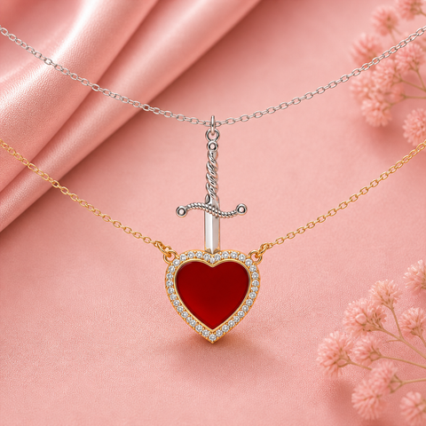 Zeya Silver Two Tone Necklace