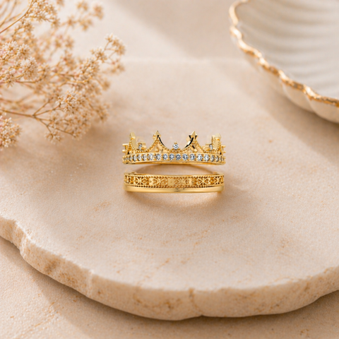 Zaya Silver Adjustable Ring Set