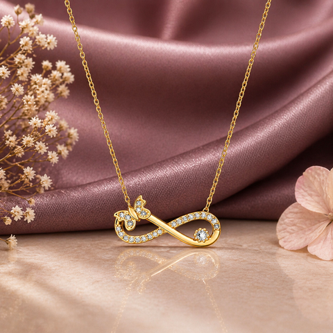 Dami Silver Zirconia Infinity  Necklace