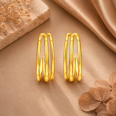 Diya Silver Hoop Earrings