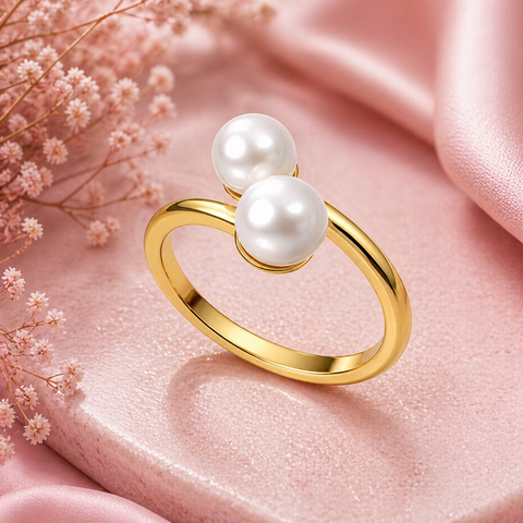 Anna Silver Pearl Adjustable Ring