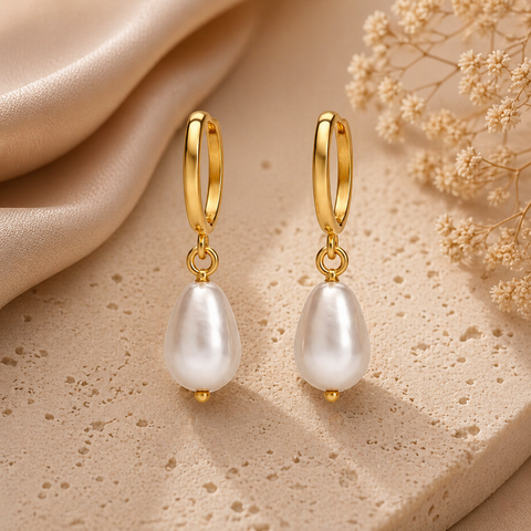 Nora Silver Drop Pearl Earring