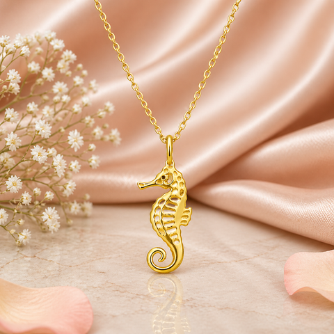 Lily Silver Seahorse Necklace