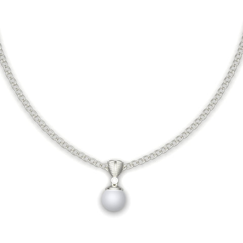 Zily Sterling Silver Synthetic Pearl Necklace