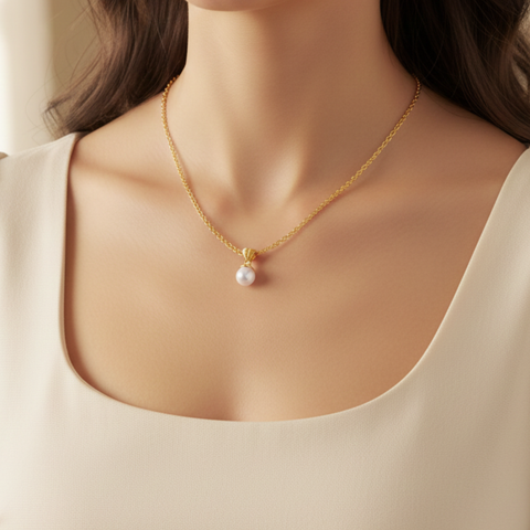 Zily Silver Pearl Necklace