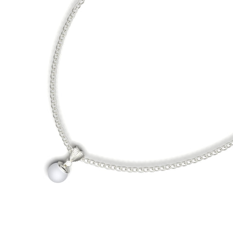 Zily Sterling Silver Synthetic Pearl Necklace