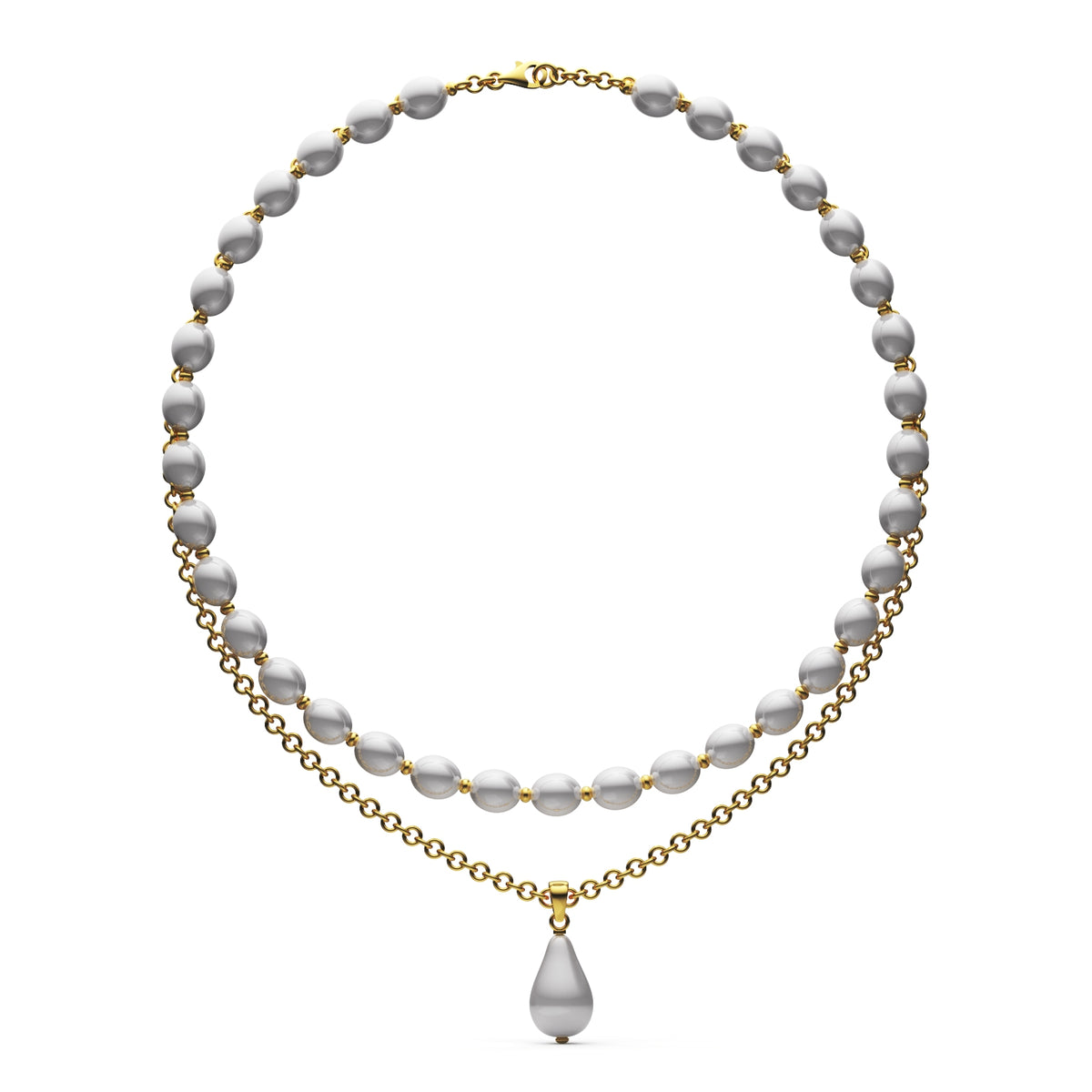 Zoya Sterling Silver Synthetic Pearl Necklace
