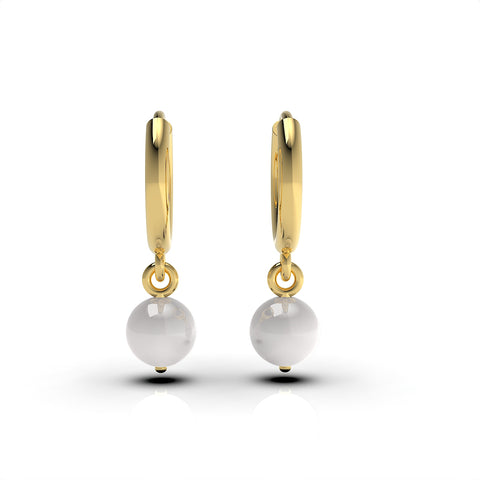 Anna Sterling Silver Round Synthetic Pearl Earrings