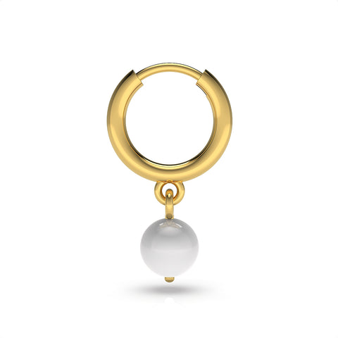 Anna Sterling Silver Round Synthetic Pearl Earrings