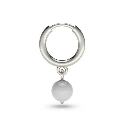 Anna Sterling Silver Round Synthetic Pearl Earrings