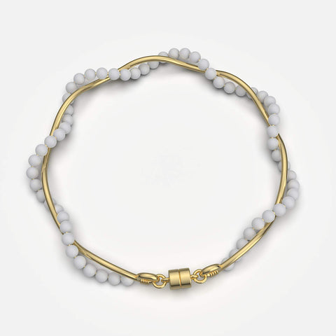 Mia Sterling Silver Synthetic Pearl Bracelets